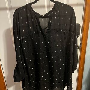 Black Women's Top with Subtle Pattern